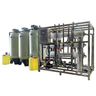 5TPH 7.4kW-380-415V 3xFRPタンク 塩水の逆オスモス水源