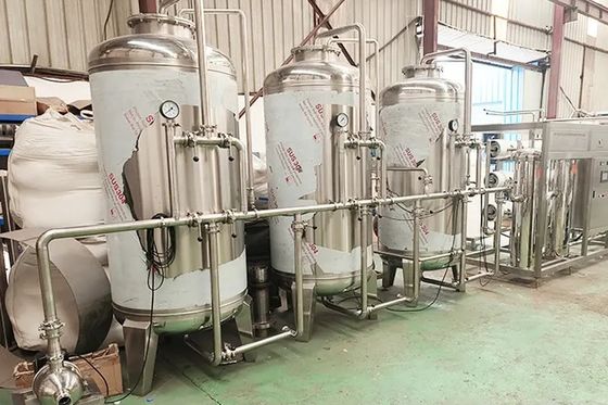 10TPH 19kW-380-415V 3xSS304 タンク 塩水の逆オスモス水源