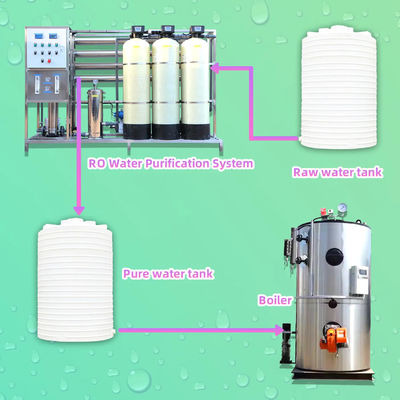 2TPH 3xFRP タンク 逆オスモス水処理装置 食品・飲料工場