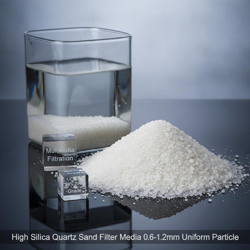 高シリカクォーツ砂フィルターメディア 0.6-1.2mm ユニフォーム粒子 99% SiO2 グレード マルチメディアフィルタリング